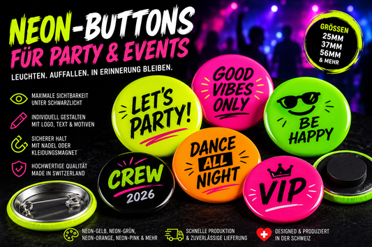 Neon-Buttons für Party gestalten