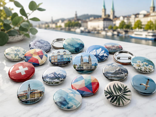 Bedruckte Buttons für Promotion und Events in Zürich