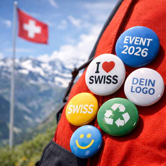 buttons event werbung teilnehmer tragen buttons schweiz