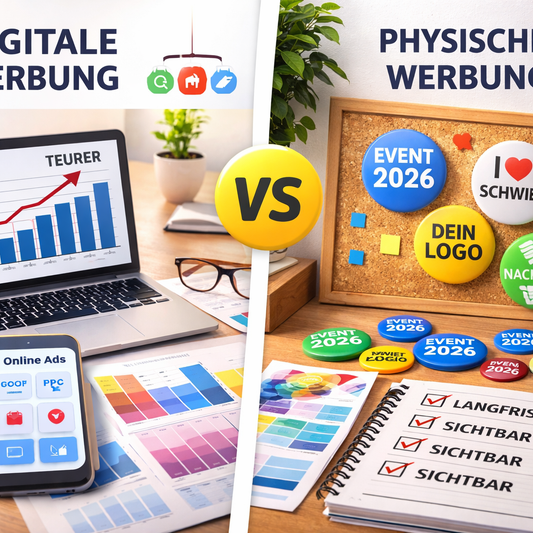 event marketing mit buttons sichtbarkeit kleidung schweiz