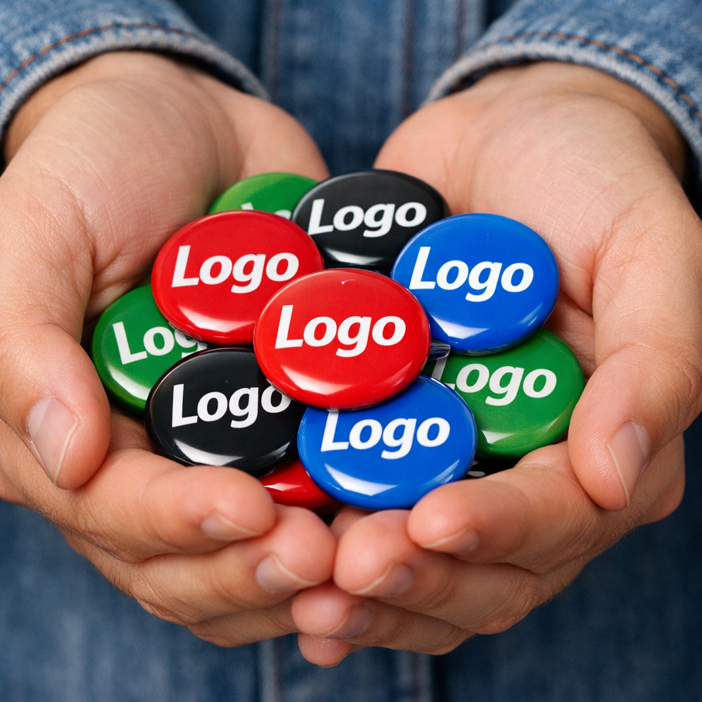 Logo-Buttons für Schweizer Unternehmen: Qualität, die haften bleibt