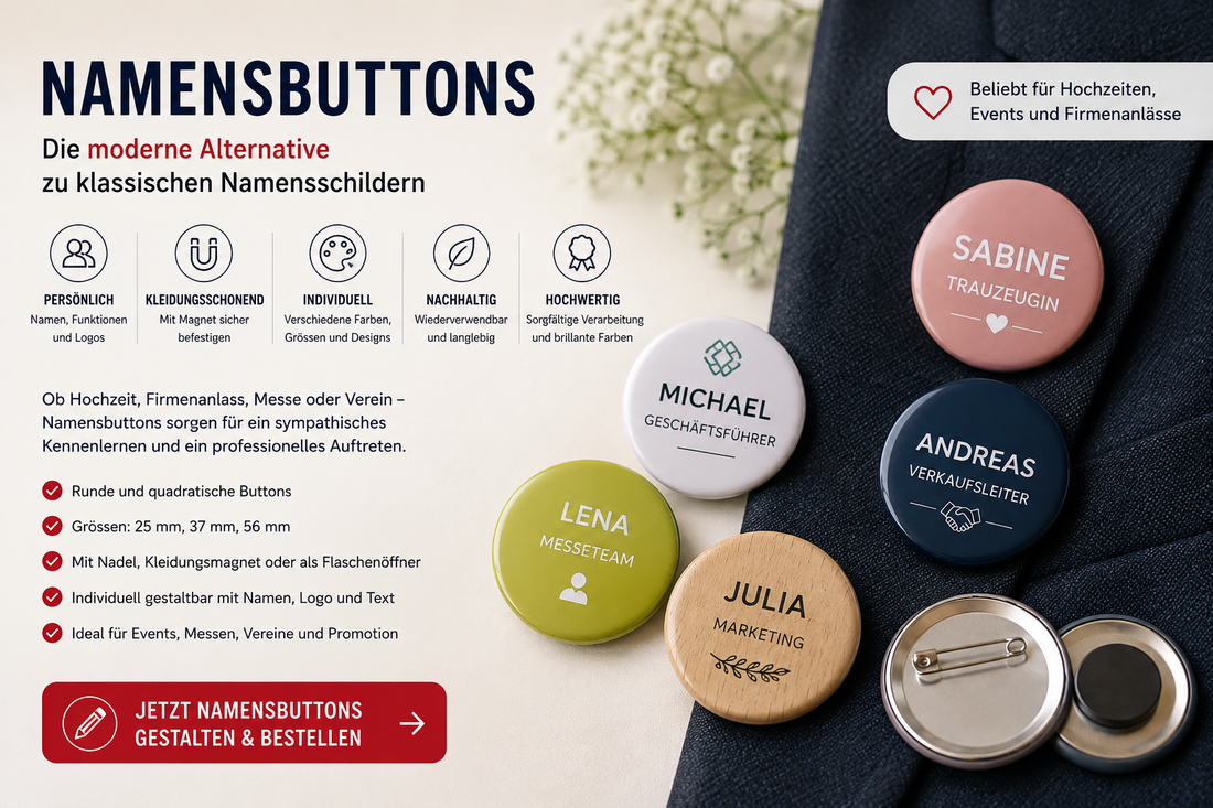 Namensbuttons bestellen Schweiz