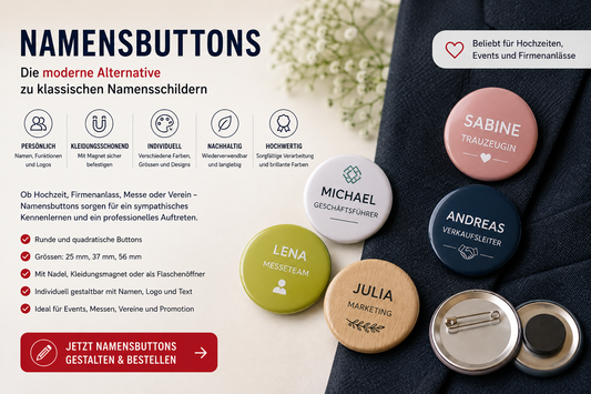 Namensbuttons bestellen Schweiz